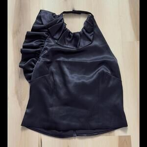 French Connection Blackout Adora Satin Halter Top Women Size 8